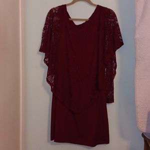Is maroon red colored lace dress
